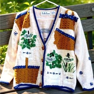 Vintage Bellepointe Garden "Longaberger" cardigan sweater XS